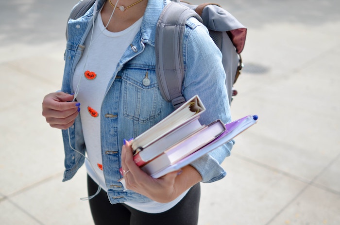 Middle School Girl with Books