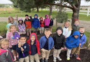 Jr-K Students Planting Watermelon Seeds